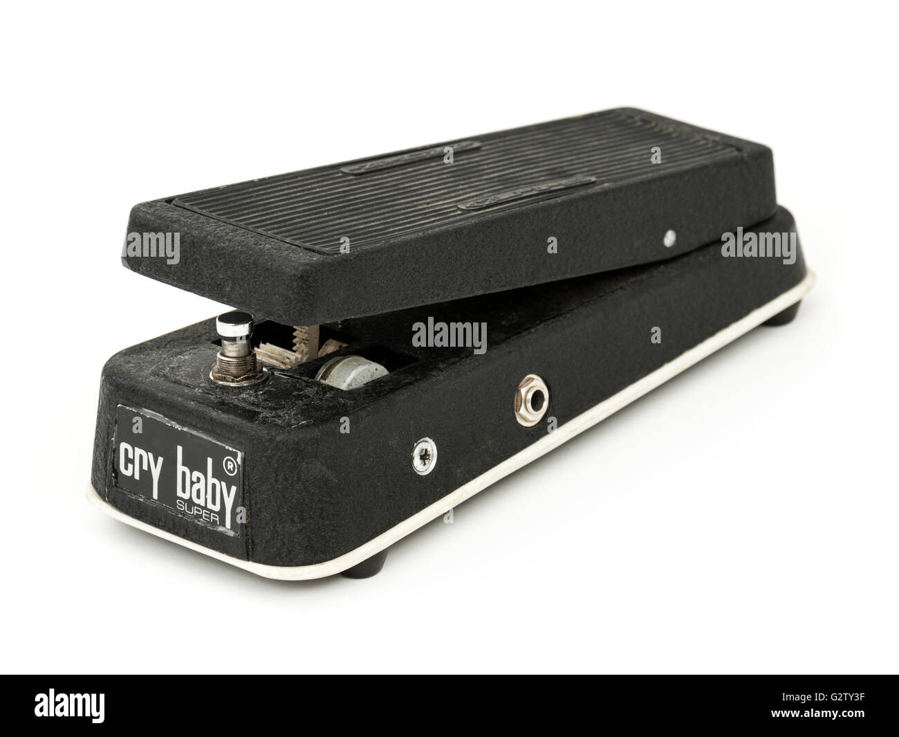 Vintage originale CRY BABY SUPER wah-wah effetti chitarra pedale realizzato da JEN ELECTRONICA di Pescara (Italia). Foto Stock