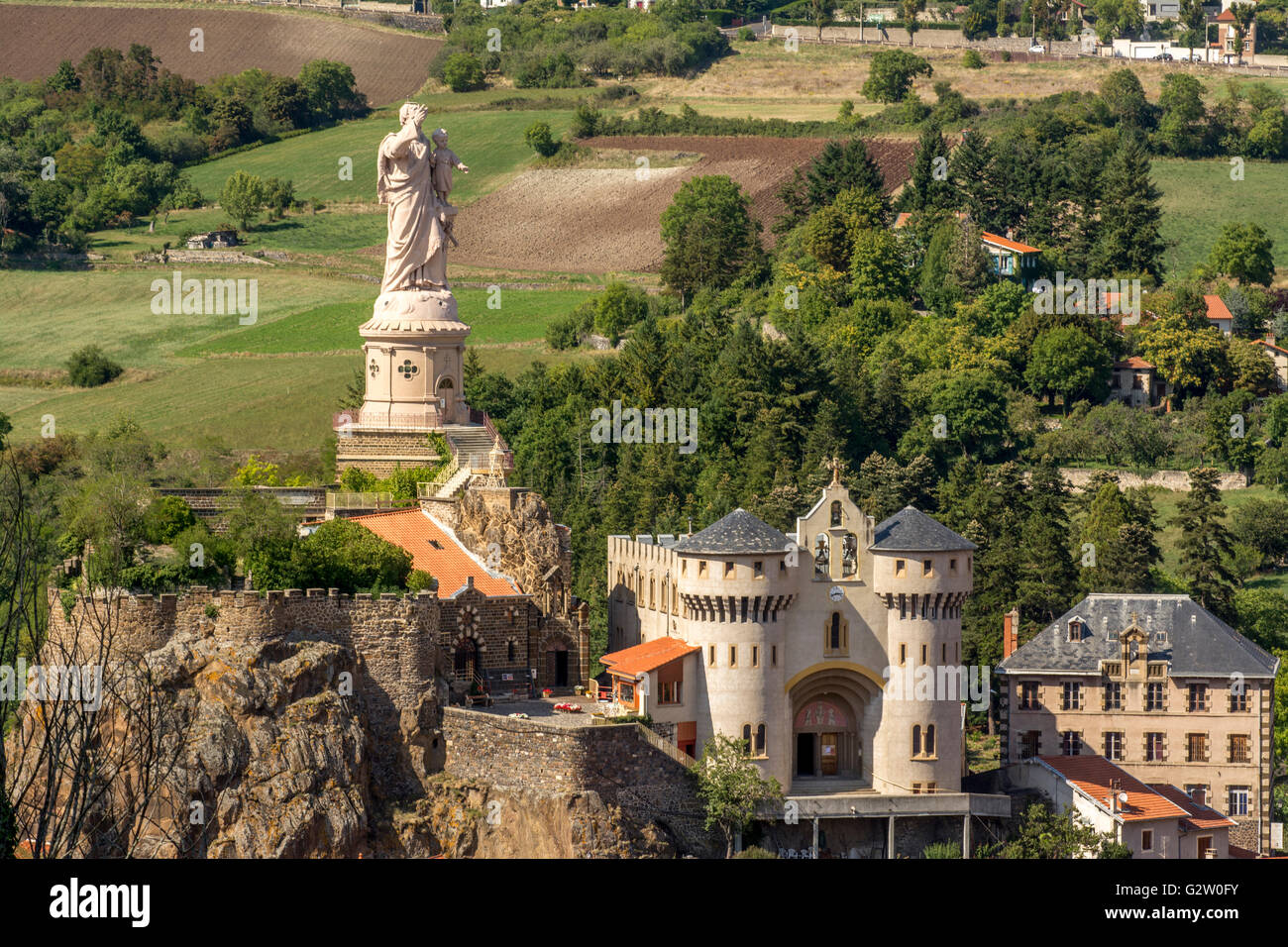 Espaly Saint Marcel, la statua di San Giuseppe de Bon Espoir, Haute Loire, Auvergne Francia, Europa Foto Stock