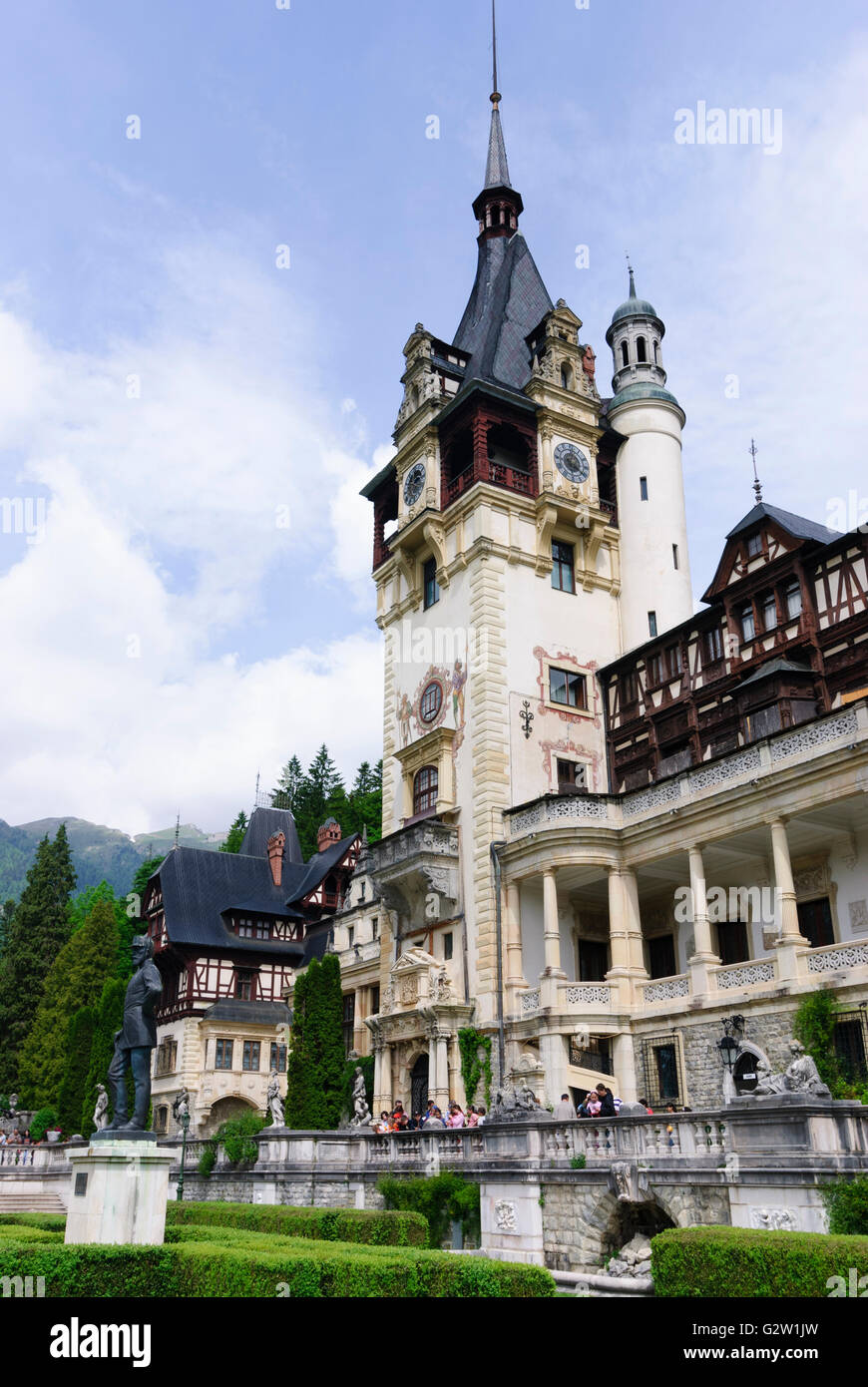 Il Castello di Peles, Romania, Transilvania, Transilvania, Siebenbürgen (Transsilvanien) , Sinaia Foto Stock