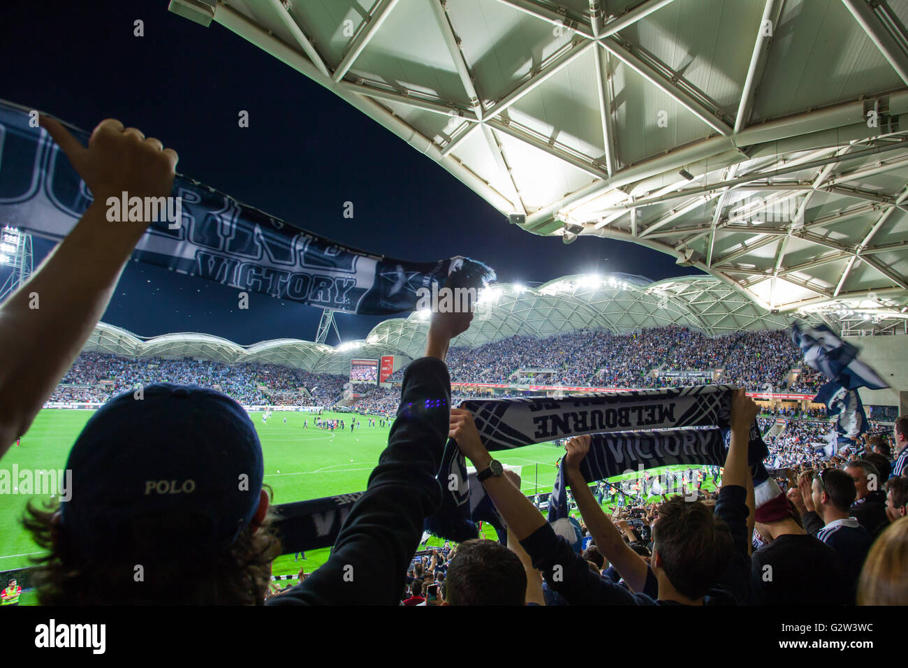 MELBOURNE, Australia - 17 Maggio: Vittoria di Melbourne prendere su Sydney FC nella stagione del decisore a-League Grand Final di derivazioni AAMI Park in me Foto Stock