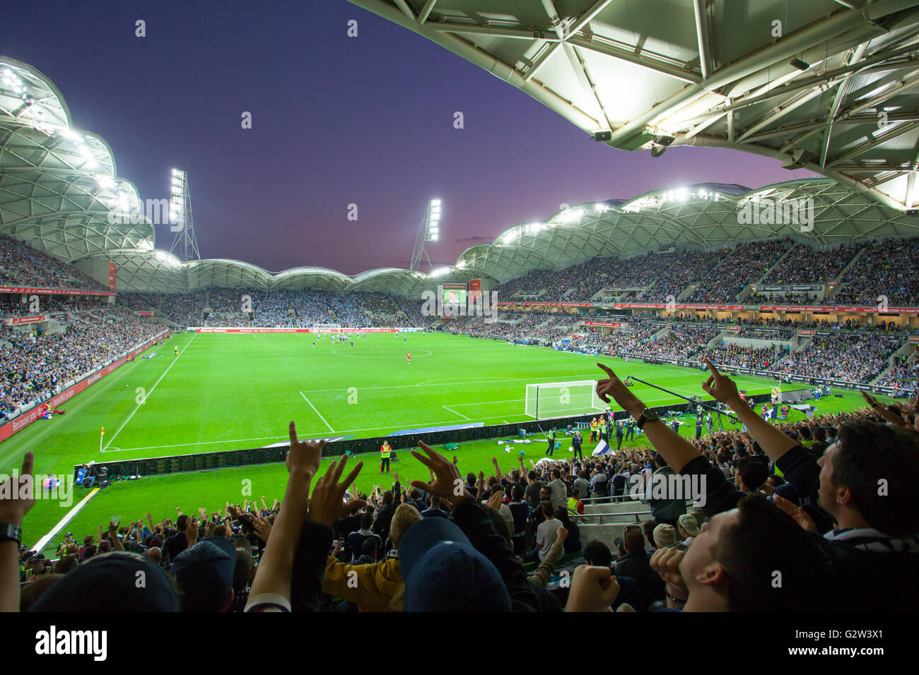 MELBOURNE, Australia - 17 Maggio: Vittoria di Melbourne prendere su Sydney FC nella stagione del decisore a-League Grand Final di derivazioni AAMI Park in me Foto Stock