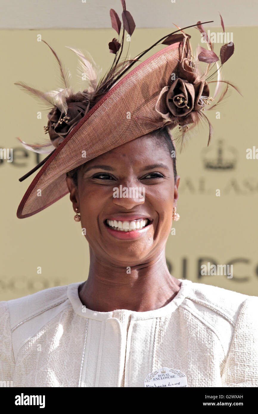 17.06.2015, Ascot , Berkshire, Grossbritannien - Denise Lewis, campione olimpico nel heptathlon. 00S150617D747CAROEX.JPG - non per la vendita in G E R M A N Y, A U S T R I A, S W I T Z e R L A N D [modello di rilascio: NO, la proprietà di rilascio: NO, (c) caro agenzia fotografica / sorge, http://www.caro-images.com, info@carofoto.pl - Qualsiasi uso di questa immagine è soggetto a royalty!] Foto Stock