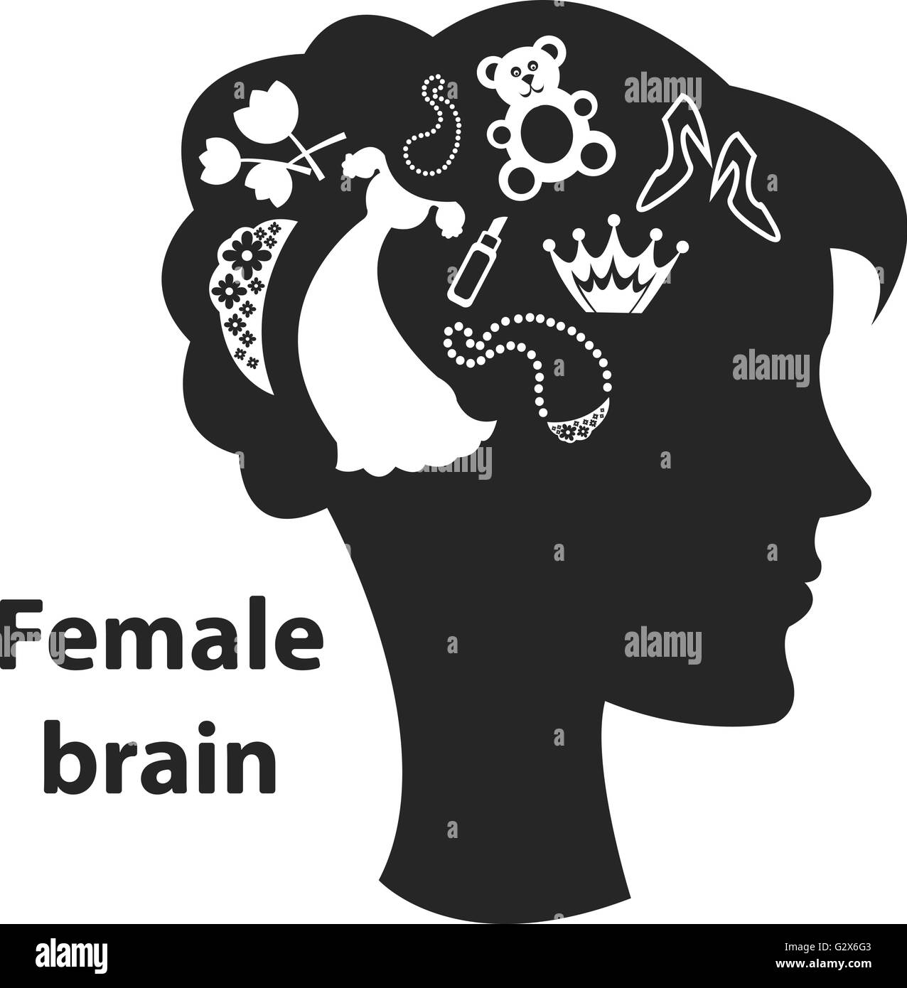 Cervello femminile Illustrazione Vettoriale