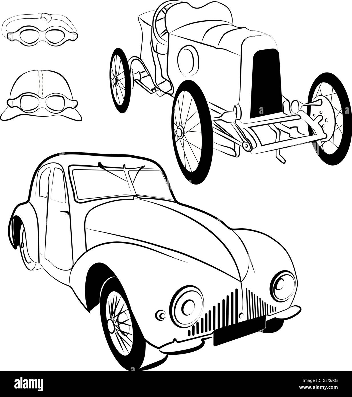 Vintag automobili Illustrazione Vettoriale