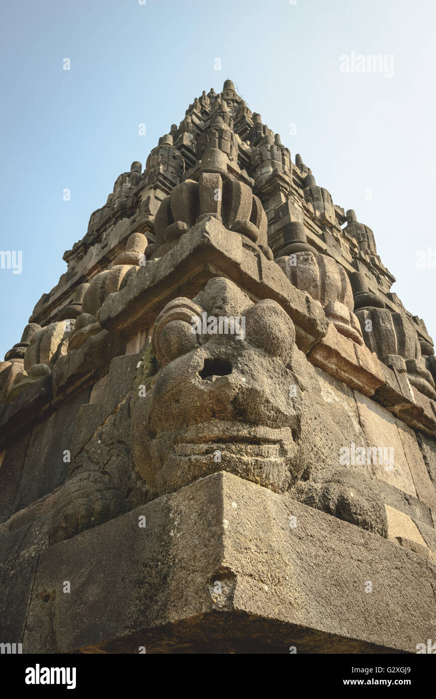 Tempio di Prambanan complesso in Java centrale vicino a Yogyakarta Foto Stock