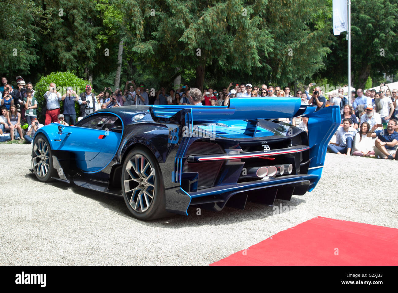 Bugatti Vision Gran Turismo concept car a Villa D'Este concourse auto show di Como Italia 2016 Foto Stock