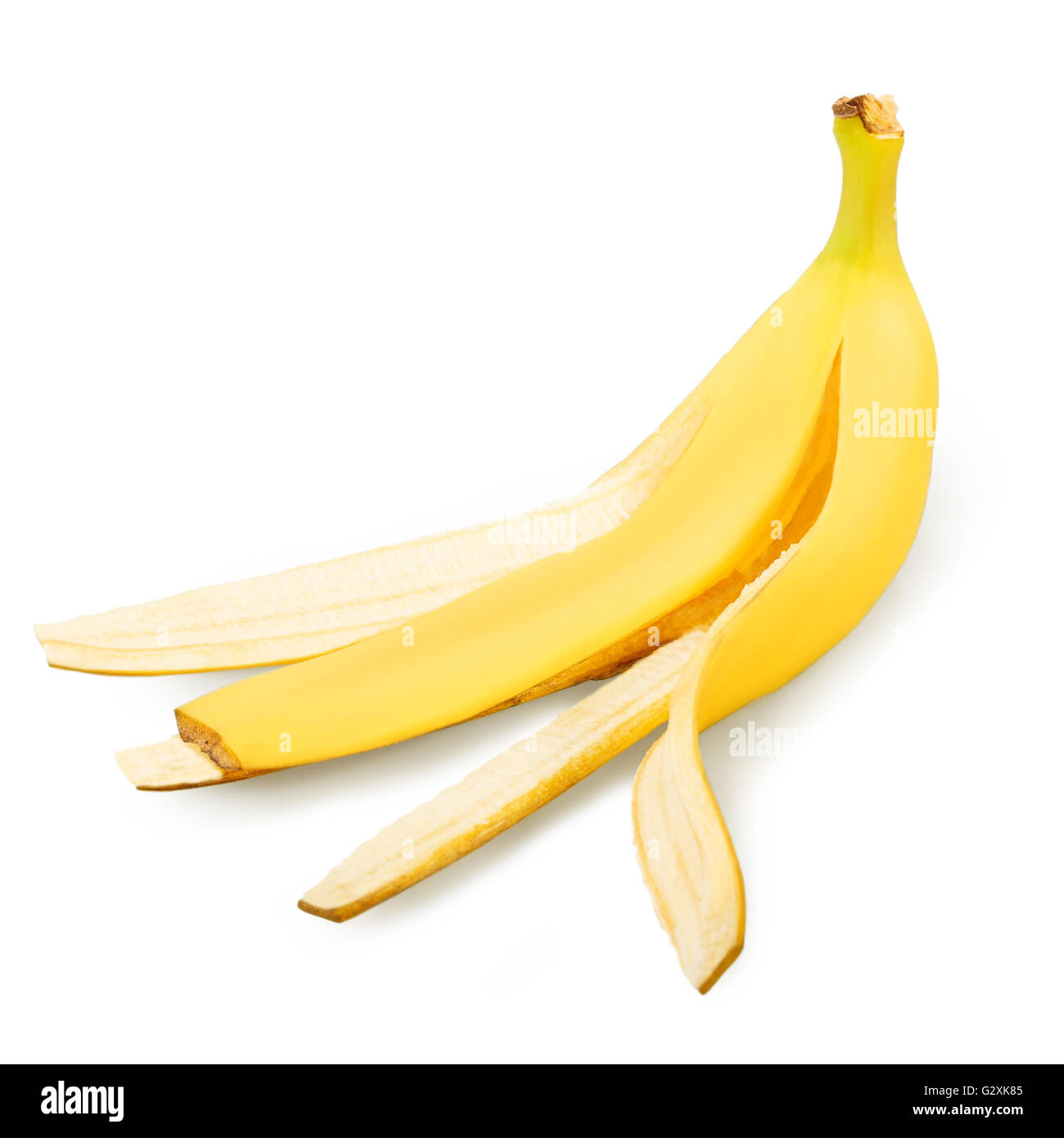 Buccia di banana isolato su bianco tracciato di ritaglio Foto Stock