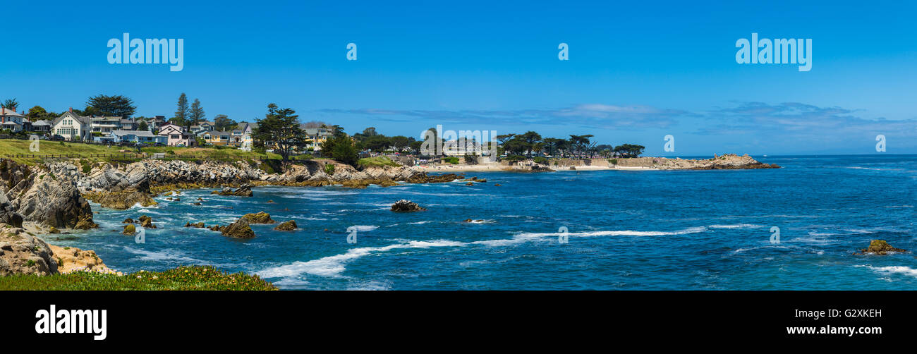 Vista panoramica della baia di Monterey Foto Stock