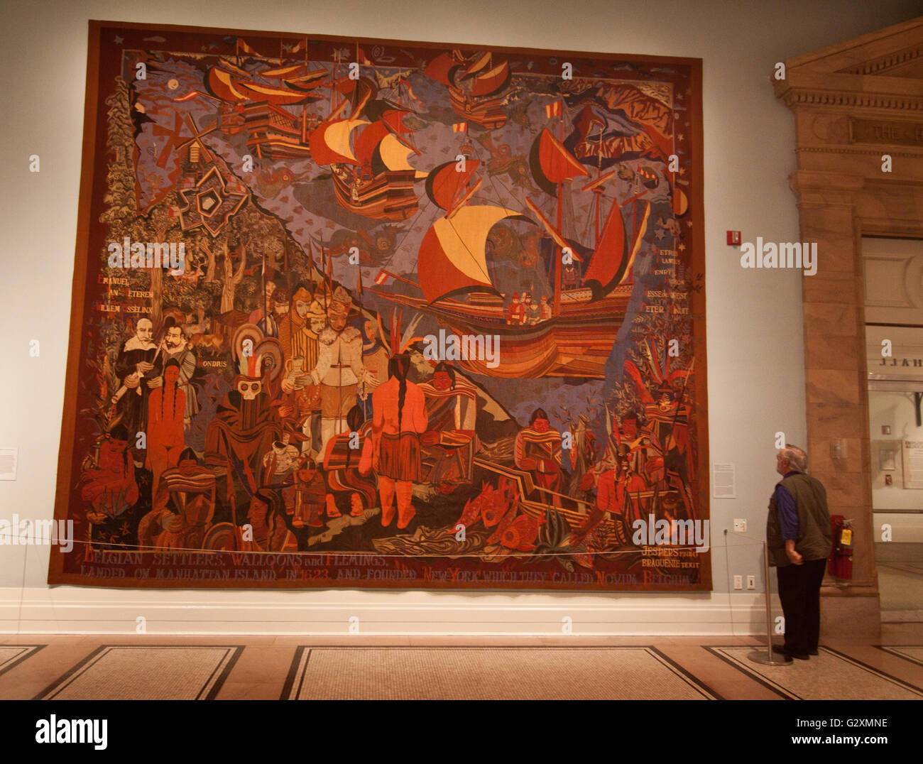 Arazzi presso la New York Historical Society di New York City Foto Stock