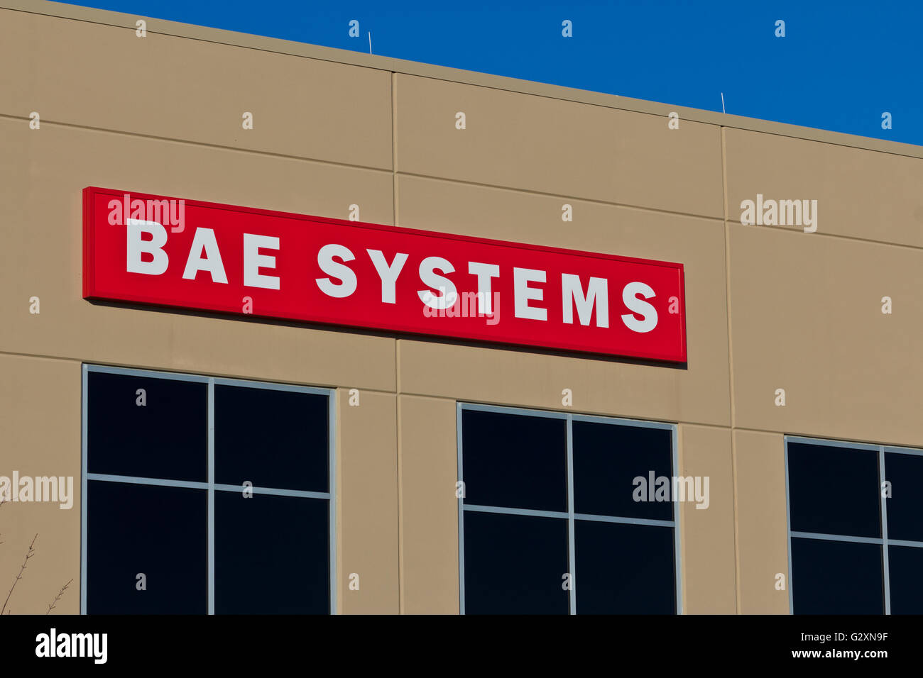 Ft. Wayne, IN Circa - Dicembre 2015: BAE Systems Manufacturing Facility. BAE fornisce avanzate soluzioni aerospaziale II Foto Stock
