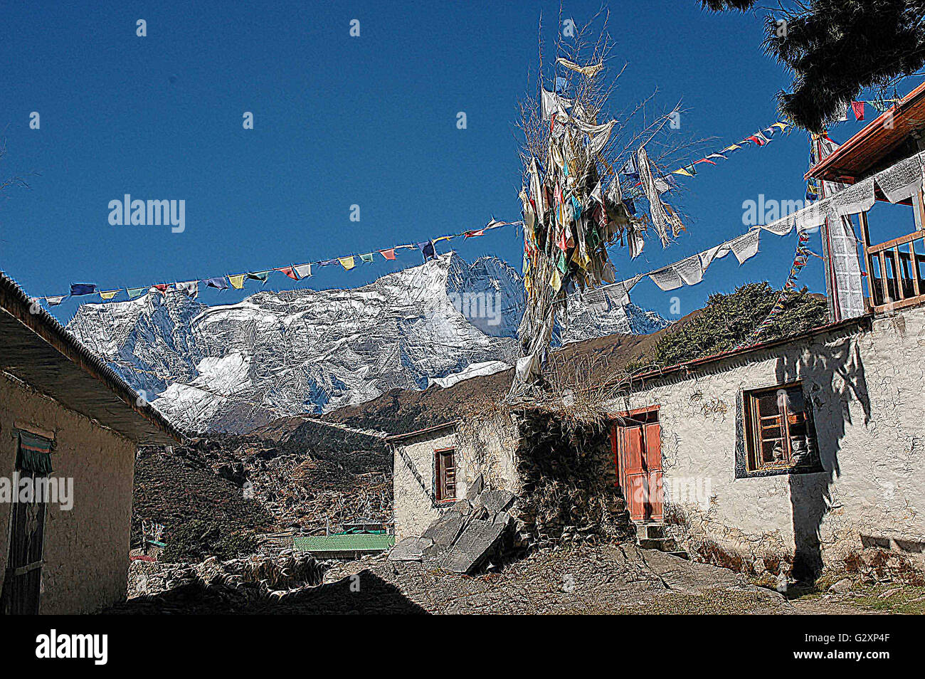 Khumjung, Nepal, l'Himalaya Foto Stock