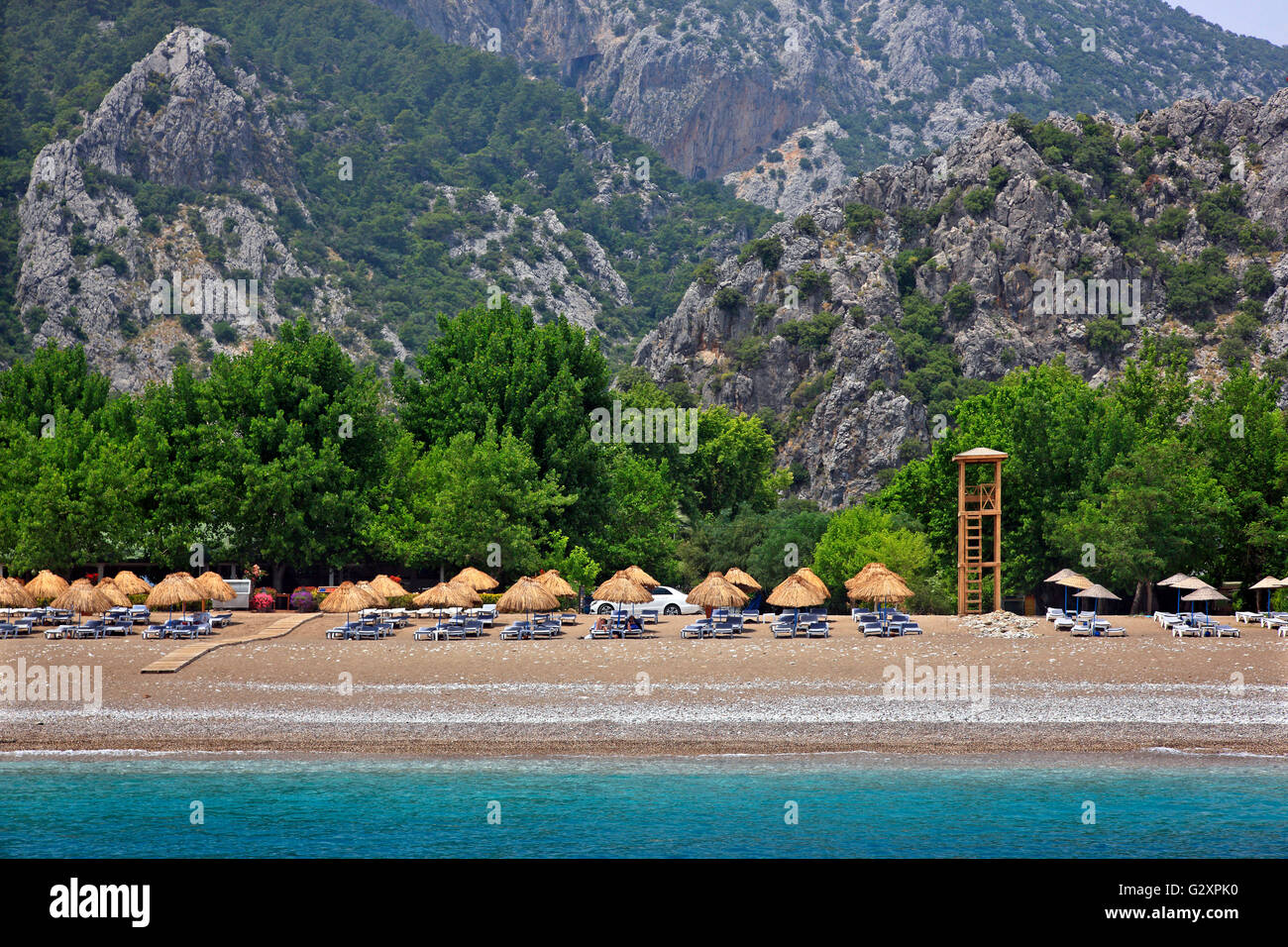 Cirali beach, sulla "Via Licia', Lycia, provincia di Antalya, Turchia. Foto Stock