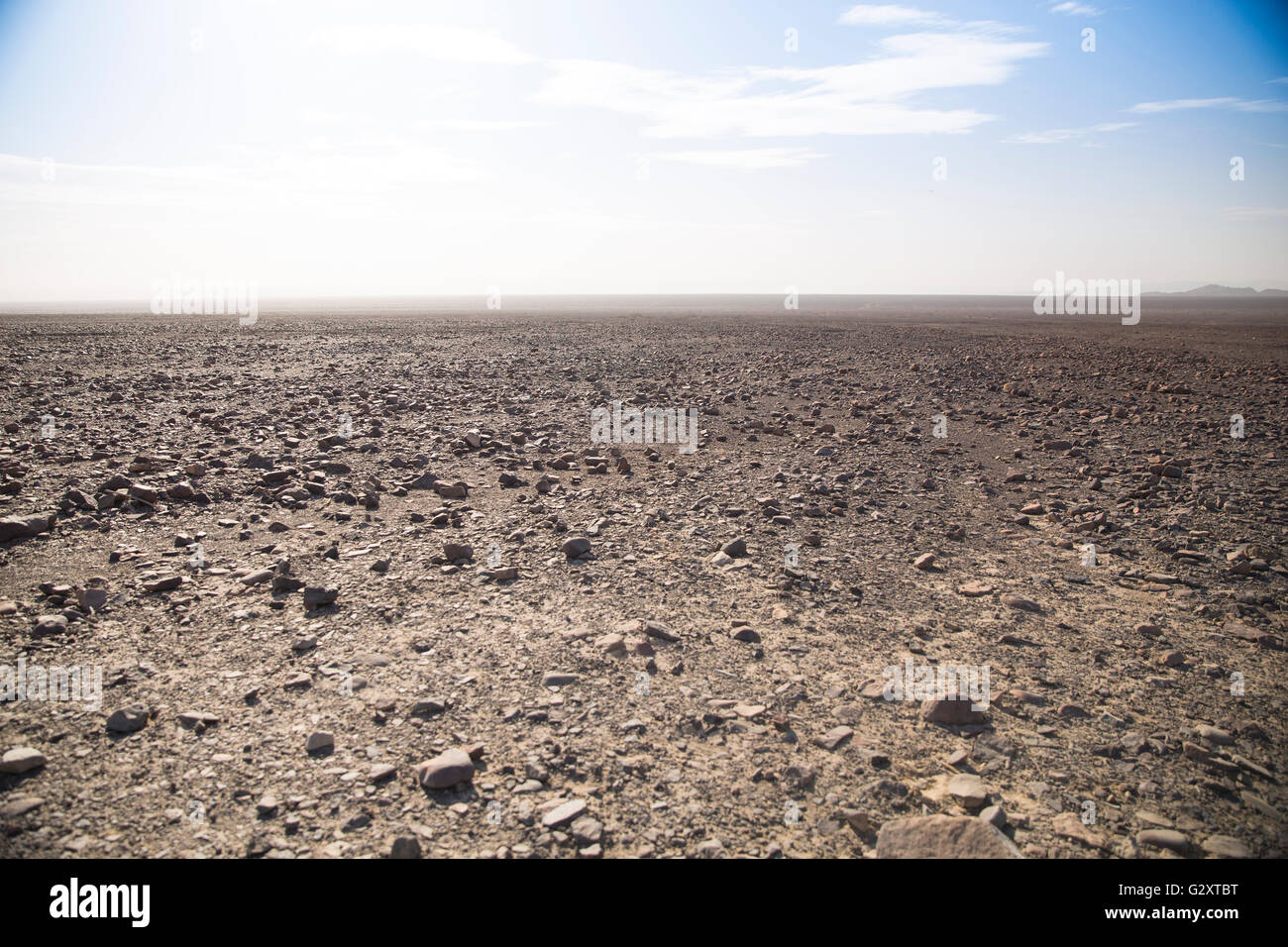 Linee di Nazca nel bellissimo tramonto. Vista dall'alto. Foto Stock