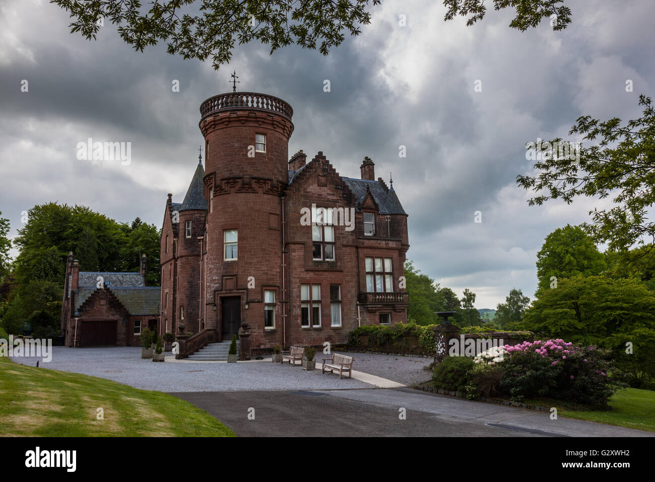 Threave House a Threave Gardens, vicino a Castle Douglas, Dumfries and Galloway, Scozia Foto Stock