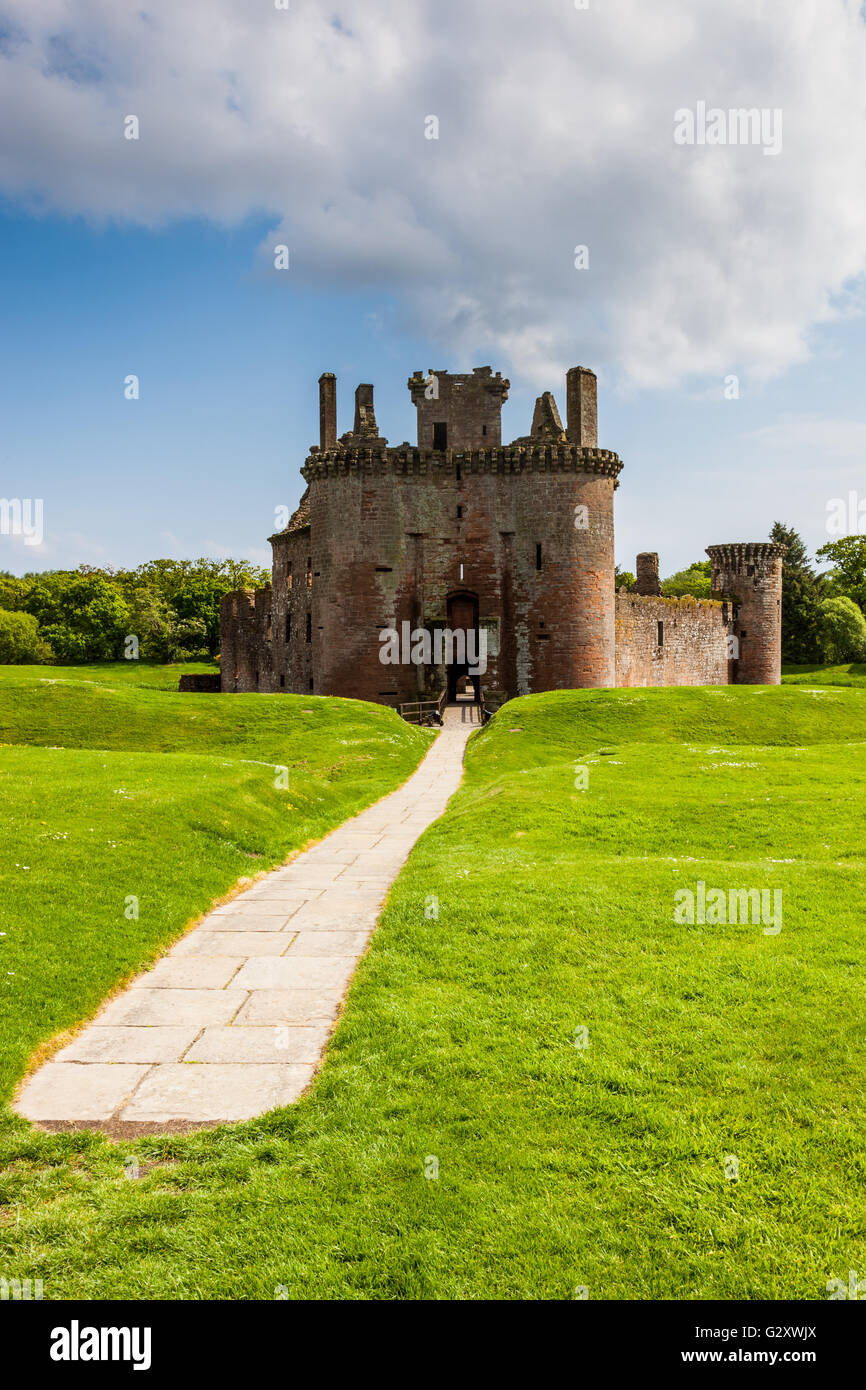 Caerlaverock Castle, vicino a Dumfries, Dumfries & Galloway, Scozia Foto Stock