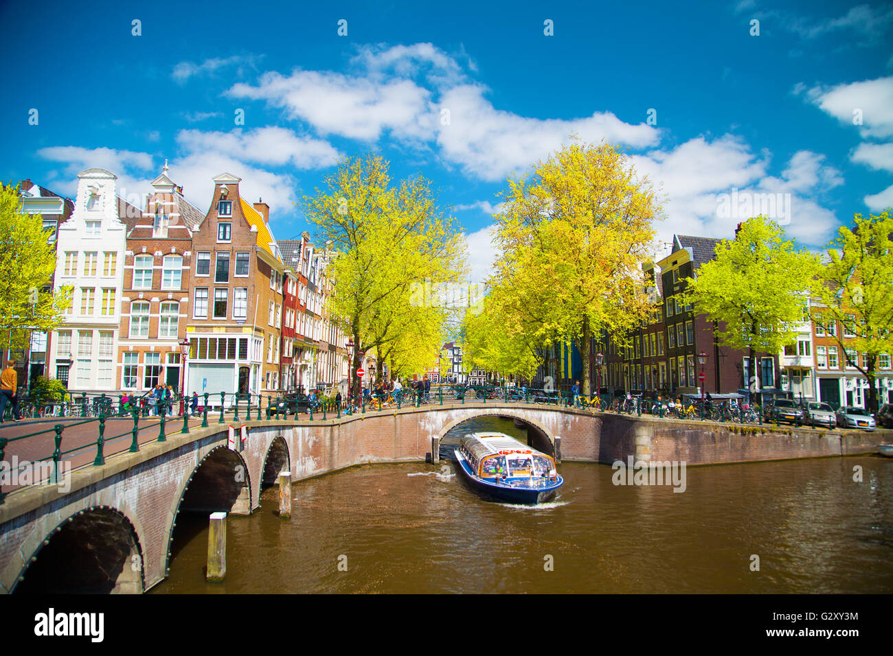 Amsterdam autunno. Meravigliosi luoghi in Europa Foto Stock