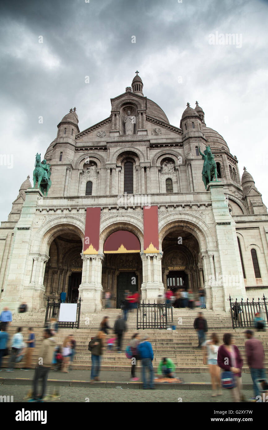 Montmartre Parigi. Basilica del Sacro Cuore di Gesù Foto Stock