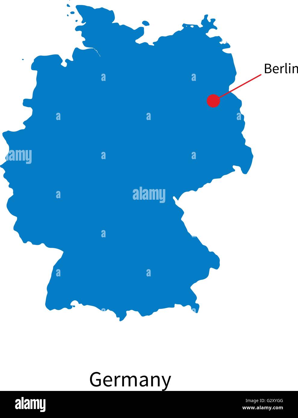 Vettore dettagliata mappa della Germania e la città capitale Berlino Illustrazione Vettoriale
