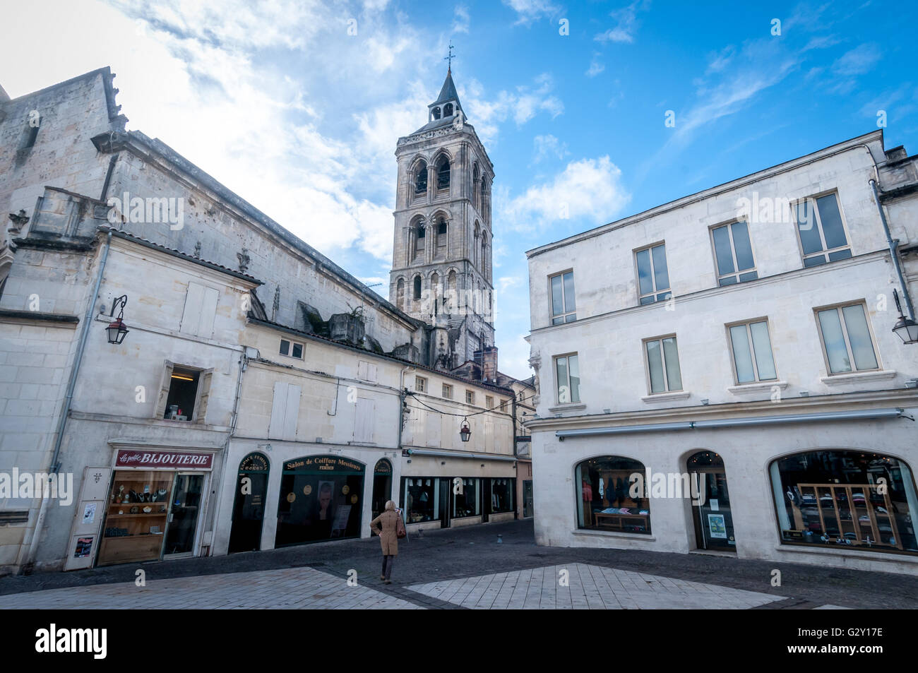 Le strade di Cognac nella parte sud-ovest della Francia. Foto Stock