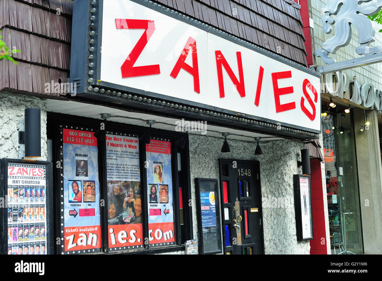 Chicago la città vecchia, un'area contenente residenze di lusso e divertimento club come Zanies. Chicago, Illinois, Stati Uniti d'America. Foto Stock