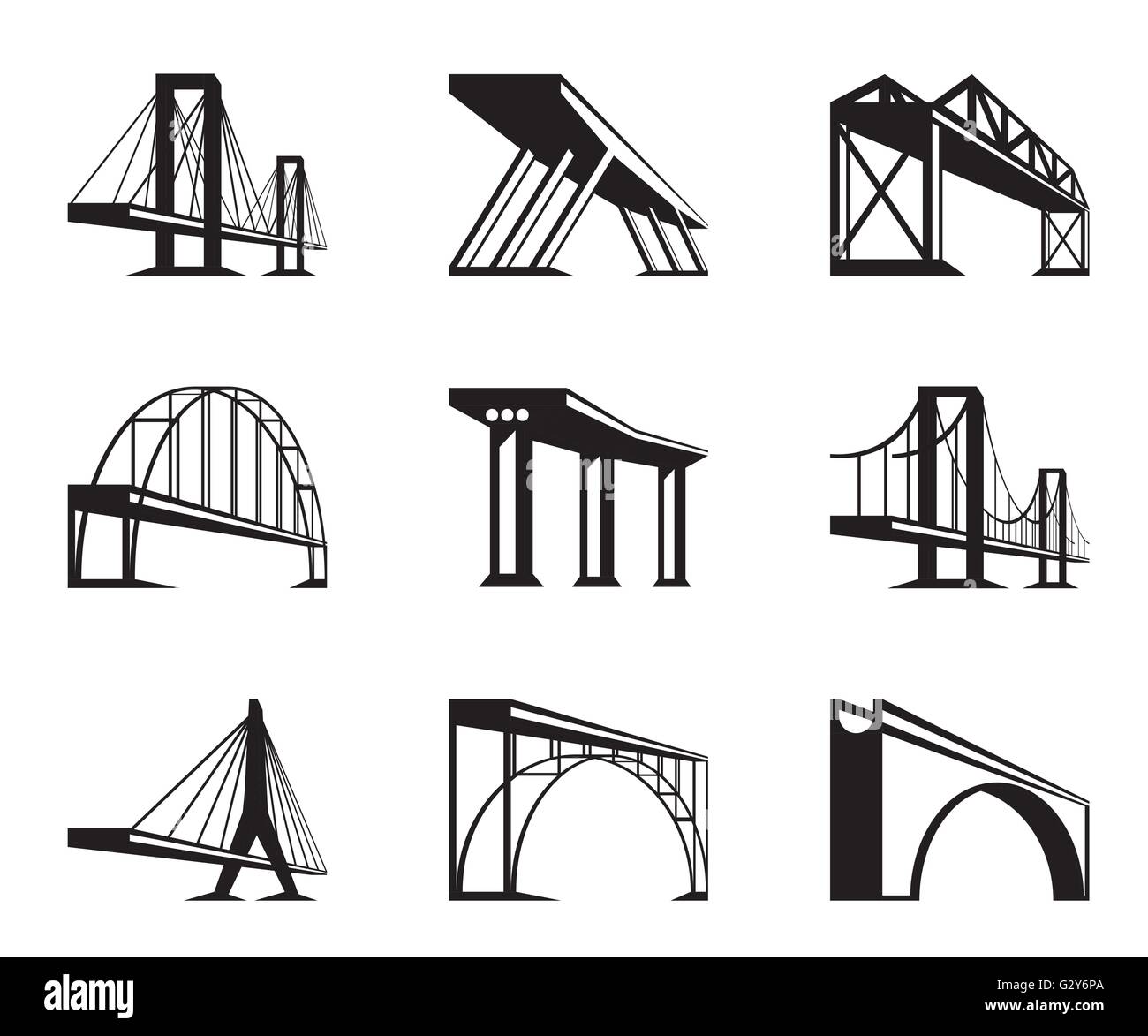 Diversi ponti in prospettiva - illustrazione vettoriale Illustrazione Vettoriale
