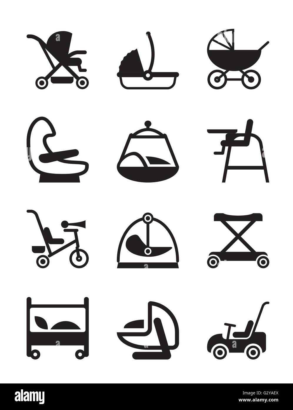 Bambini e baby accessori - illustrazione vettoriale Illustrazione Vettoriale