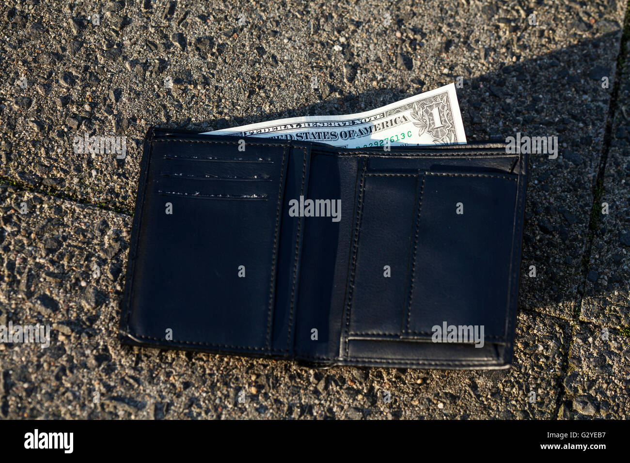 Perso wallte con 1 Dollar nota Foto Stock