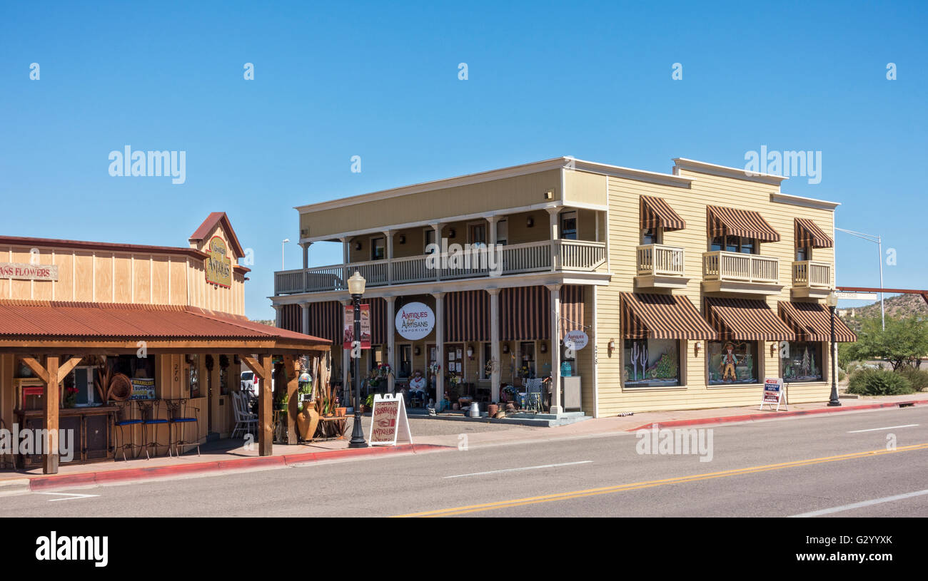 In Arizona, Wickenburg, centro storico, negozi di antiquariato Foto Stock