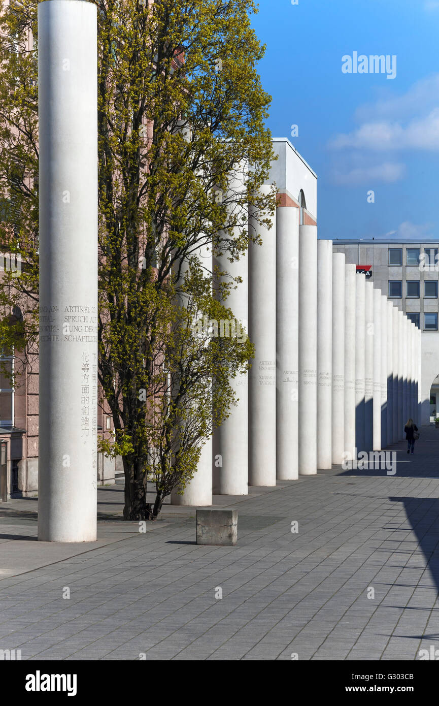 La Via dei Diritti Umani, artista Dani Karavan, Kartäusergasse, Norimberga, Media Franconia, Baviera, Germania Foto Stock