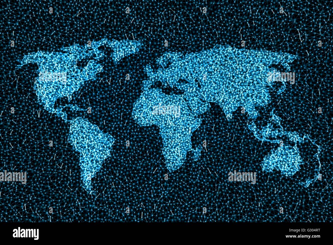 Mappa del mondo, illustrazione. Foto Stock