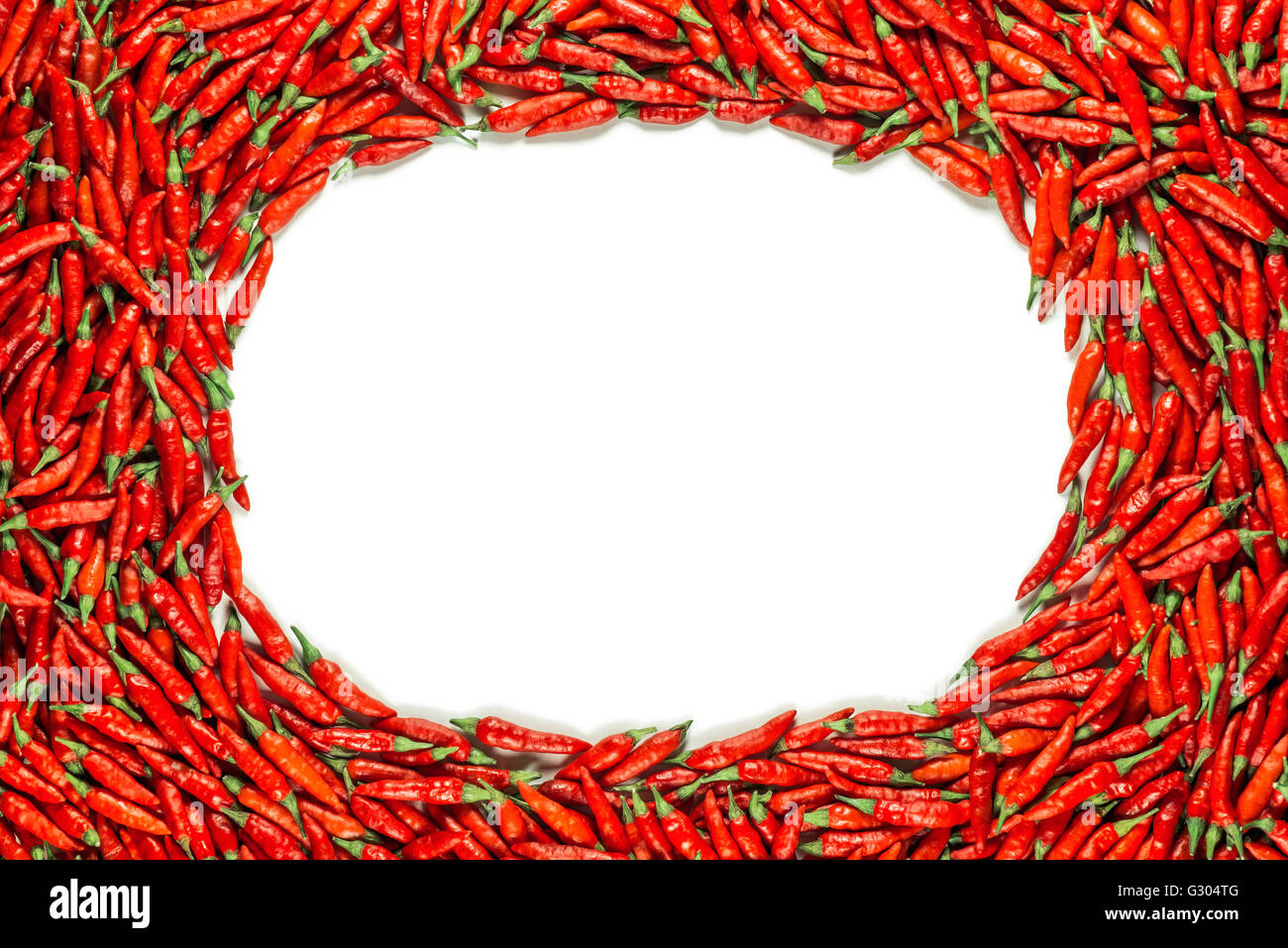 Peperoncino rosso e uno spazio vuoto. Foto Stock