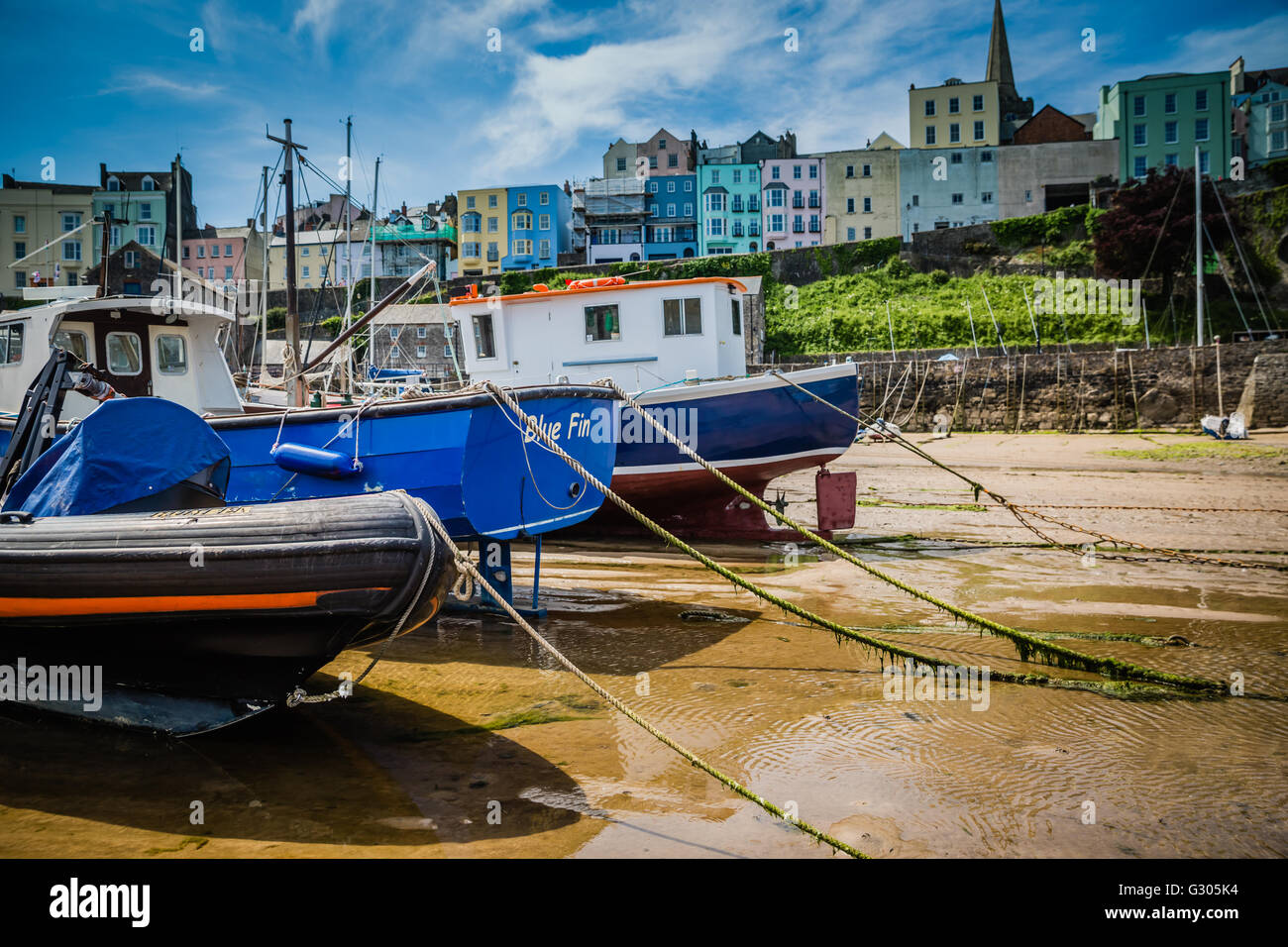 Bassa marea a Tenby Foto Stock