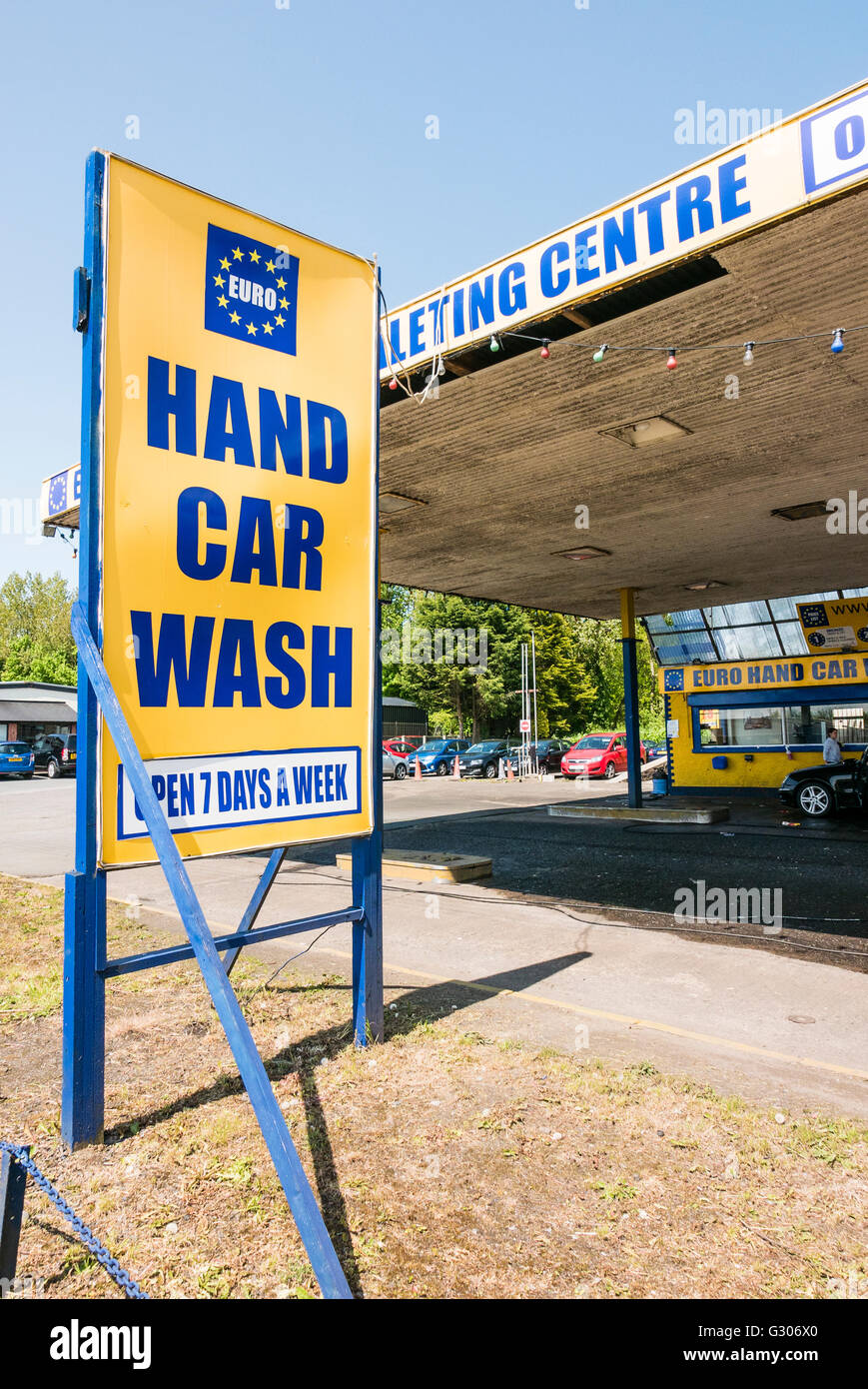 Segni di un Euro mano auto nello Stato di Washington Foto Stock