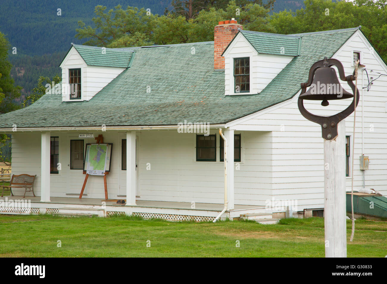 Ufficio principale (Cook casa), Ninemile rimontare il magazzino e la stazione di Ranger, Lolo National Forest, Montana Foto Stock