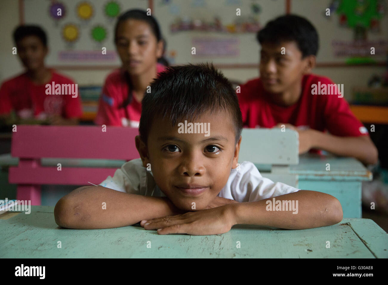 Vita quotidiana a particolari esigenze scuola accelerato, il solo esigenze speciali scuola nel nord di Cebu, Filippine, Sud-est asiatico, in Asia Foto Stock