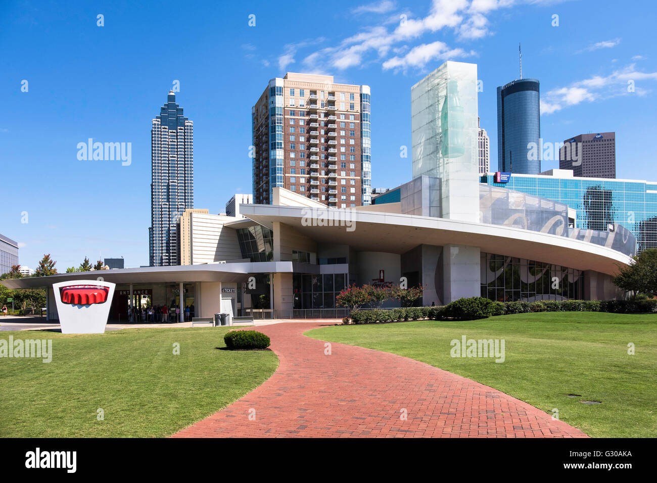 Mondo di Coca Cola in Pemberton Park, Atlanta, Georgia, Stati Uniti d'America, America del Nord Foto Stock