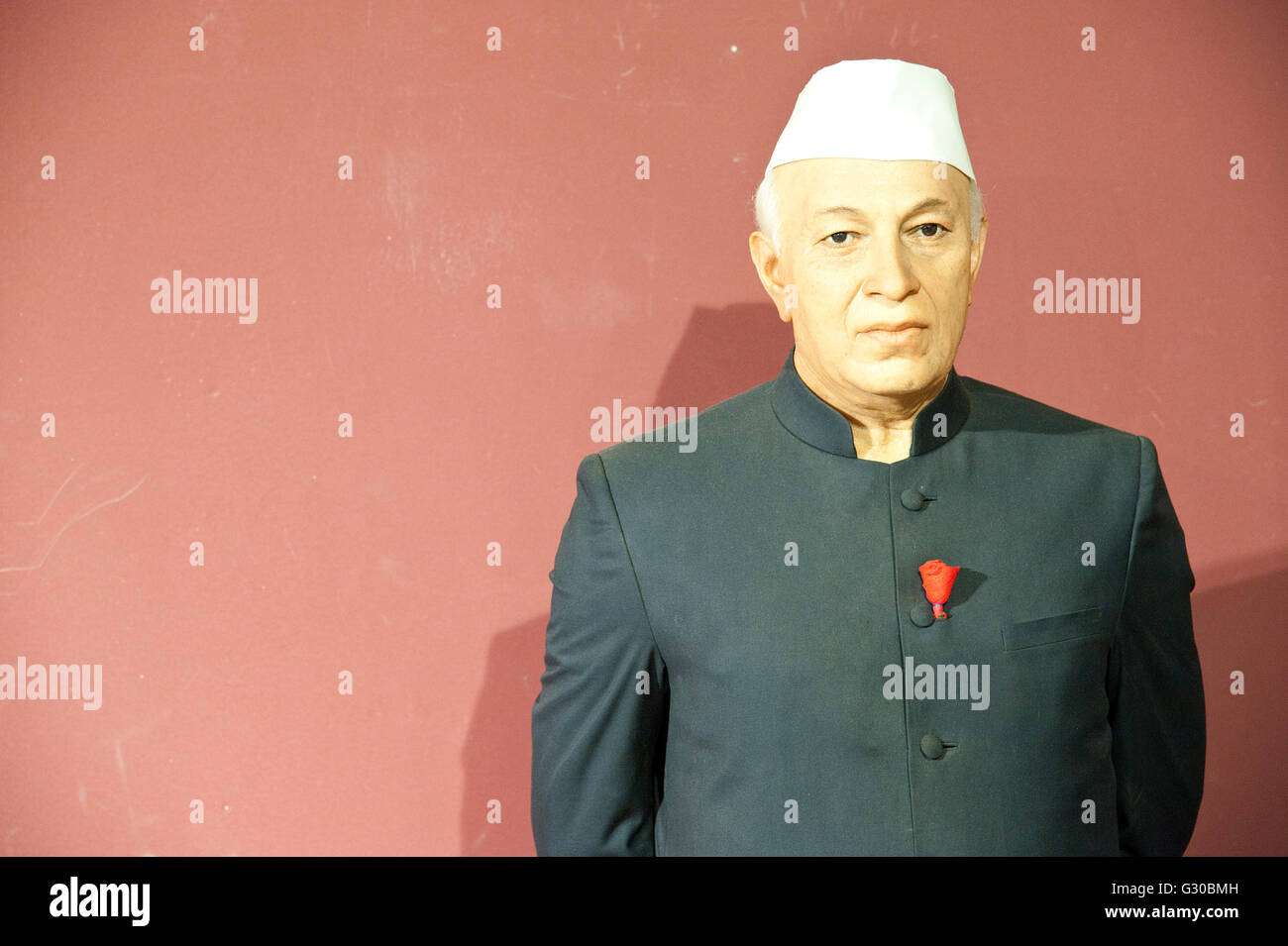 L'immagine di Jawaharlal Nehru statua di cera in Lonavala Wax Museum, India Foto Stock