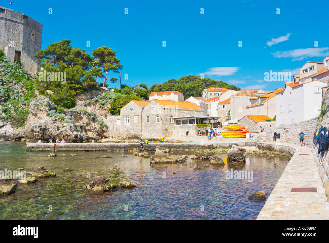 West Harbour, tra Lovrijenac e Bokar forts, distretto di pelo, Dubrovnik, Dalmazia, Croazia Foto Stock