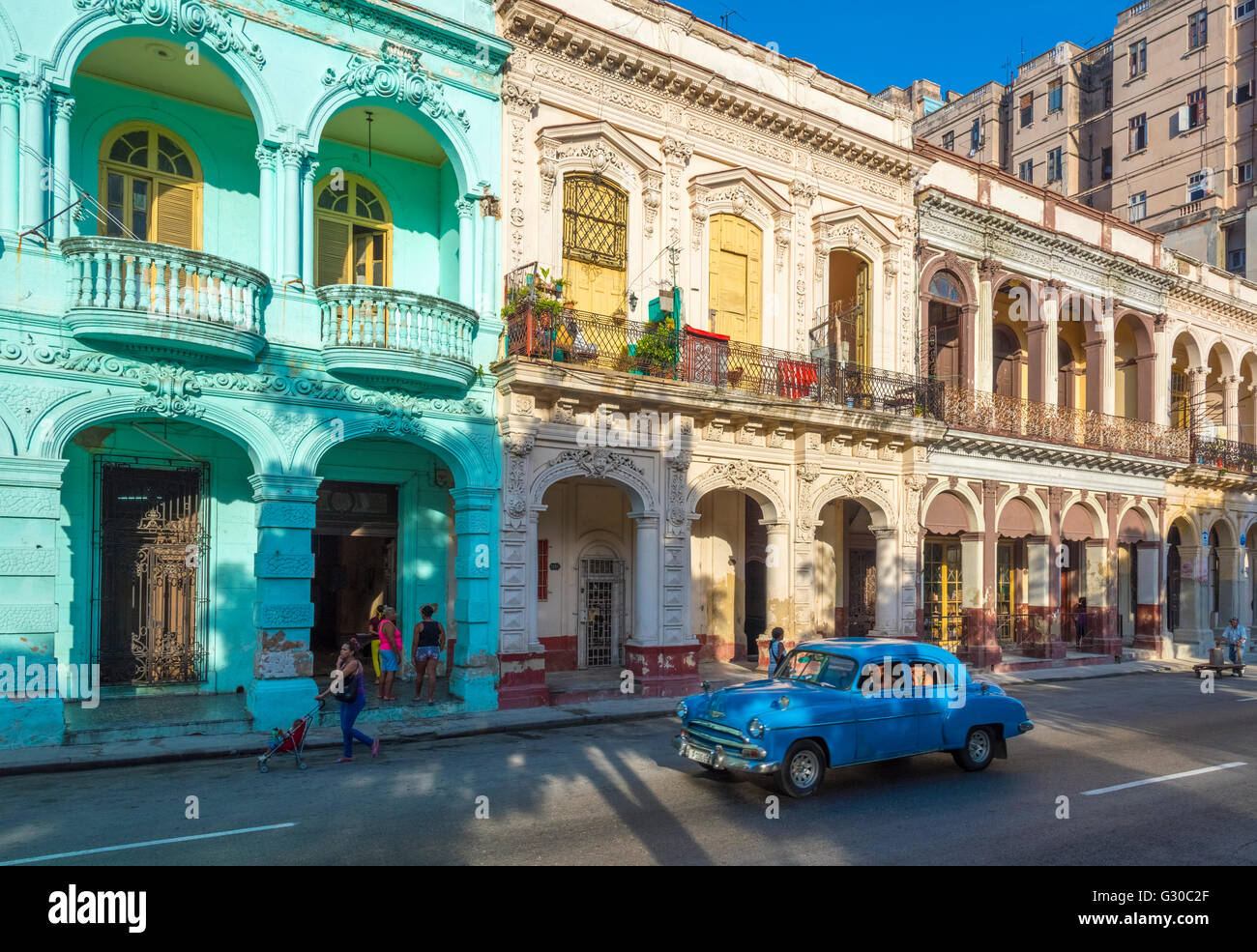 Prado (Paseo de Marti), La Habana Vieja (l'Avana Vecchia), il Sito Patrimonio Mondiale dell'UNESCO, l'Avana, Cuba, West Indies, dei Caraibi Foto Stock