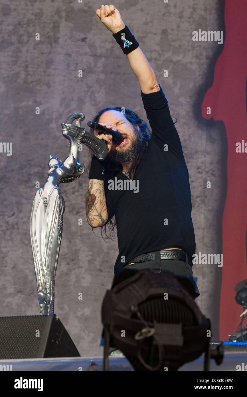 Monza, Italia il 2 di giugno 2016 Korn si esibisce dal vivo a dèi di metallo, Autodromo di Monza. © Davide Merli / Alamy Live News Foto Stock