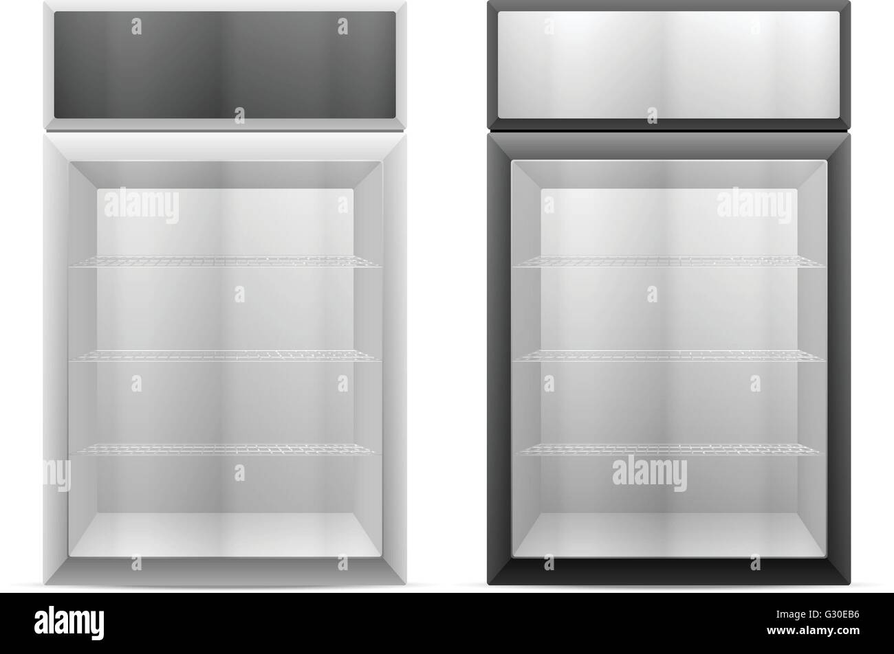 Visualizzare frigo su uno sfondo bianco. Illustrazione Vettoriale