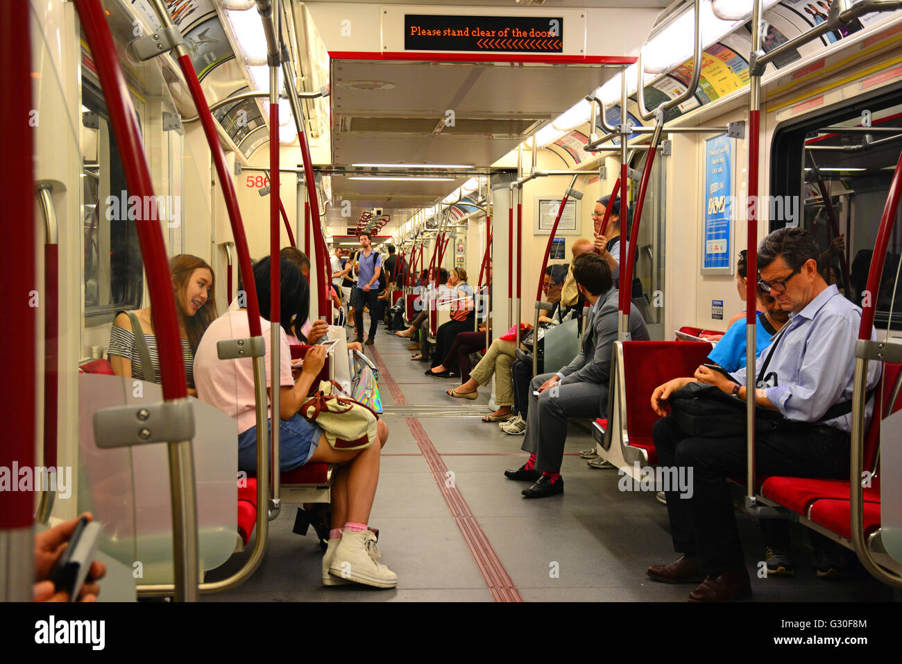 I passeggeri della metropolitana,a Toronto in Canada Foto Stock