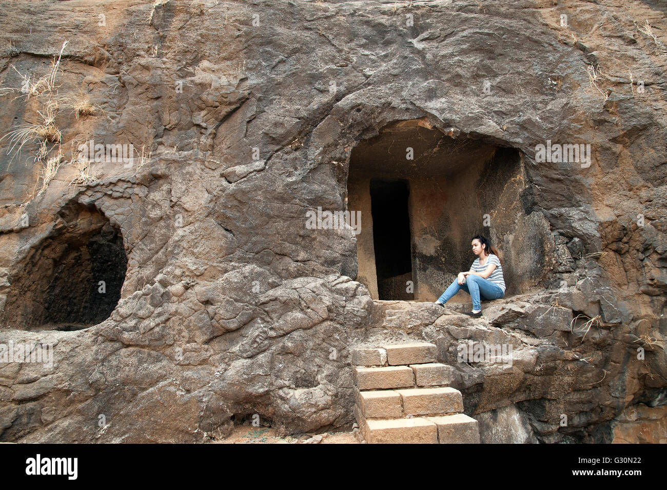 L'immagine di Bhaja grotte in Lonavala Maharashtra, India Foto Stock