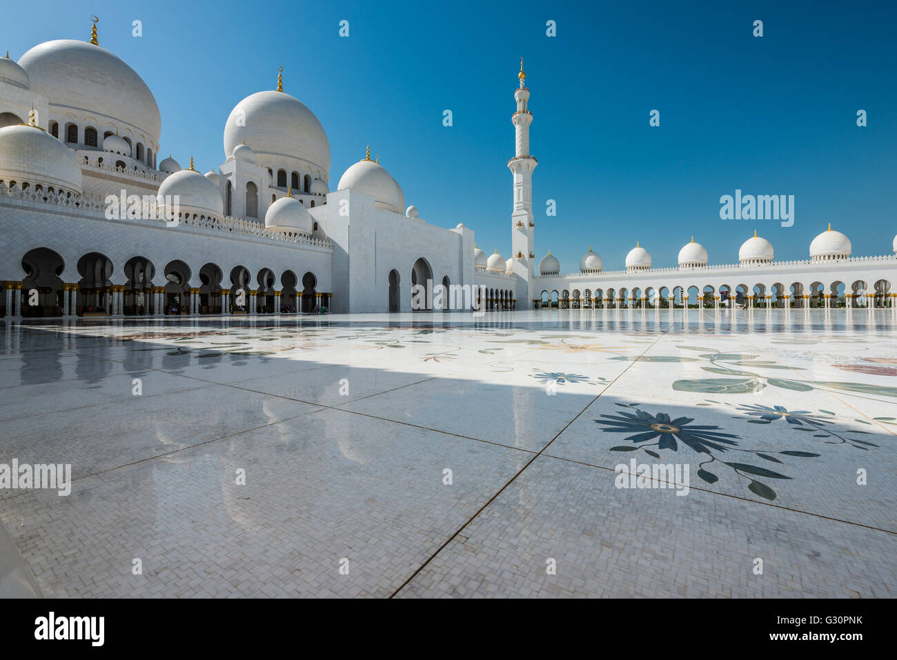 La trascendenza, Sheikh Zayed Grande Moschea di Abu Dhabi Foto Stock