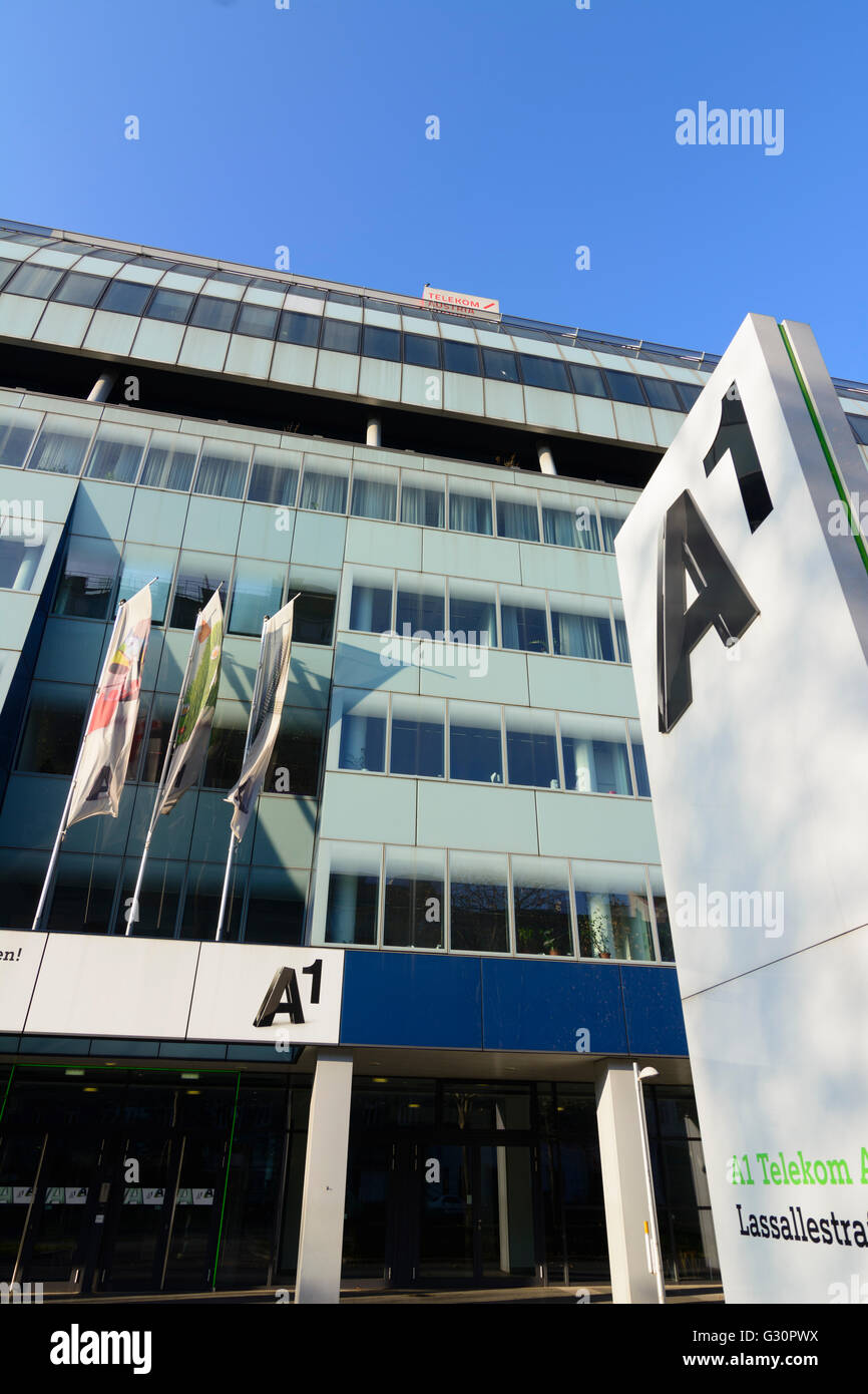 La sede centrale di A1 Telekom Austria, Austria, Wien, 02., Wien, Vienna Foto Stock