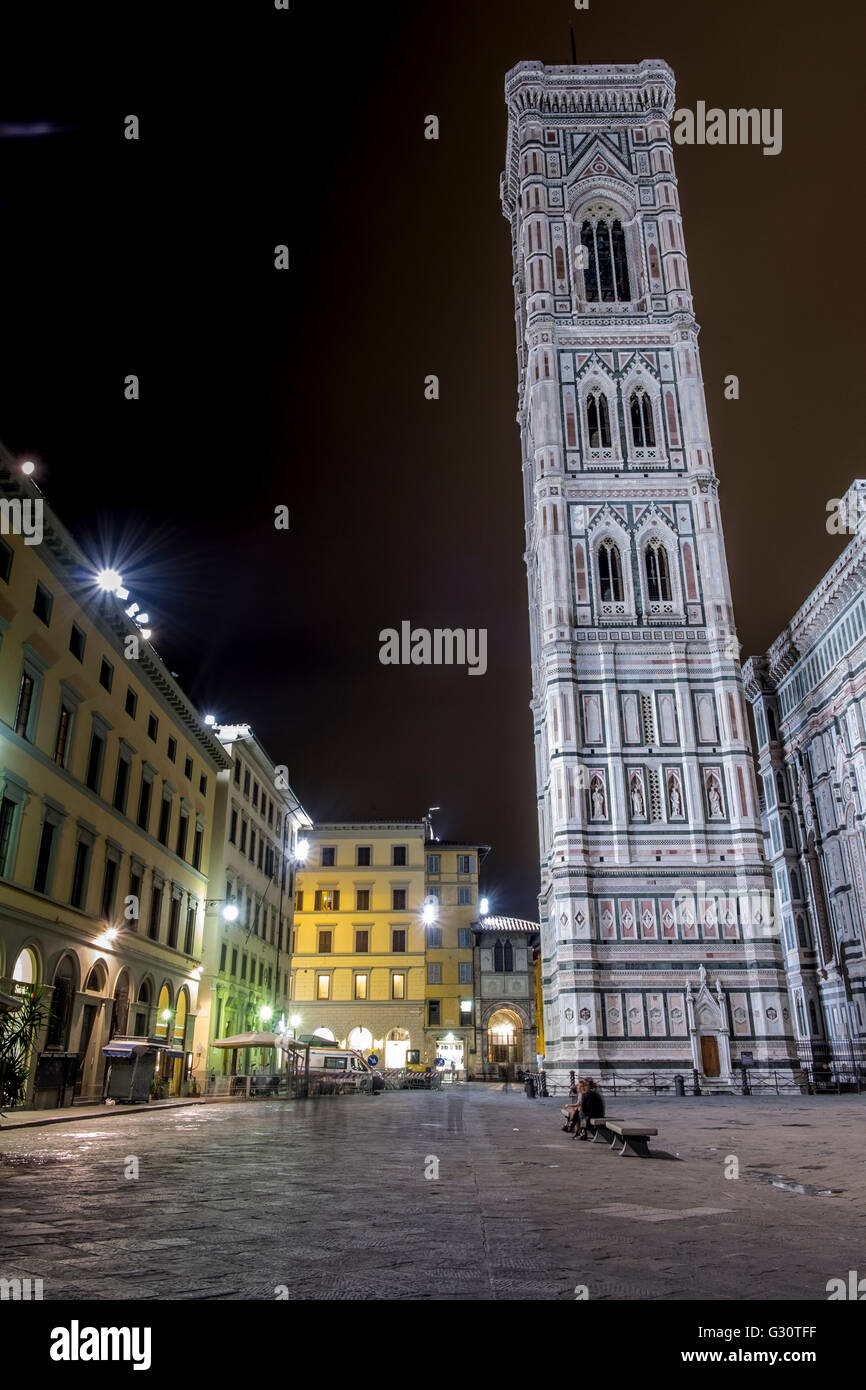 Il Campanile di Giotto, la Piazza del Duomo Firenze, Italia Foto Stock
