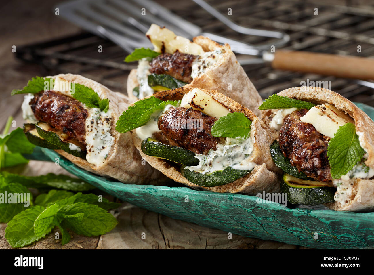 hamburger di agnello Foto Stock