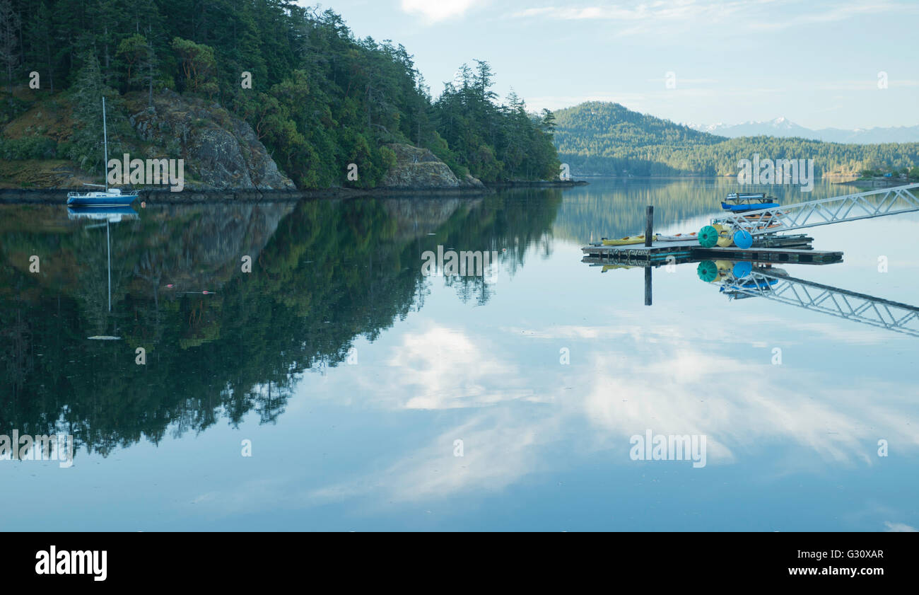 Mattino calmo, Sooke Basin,l'isola di Vancouver 2 Foto Stock