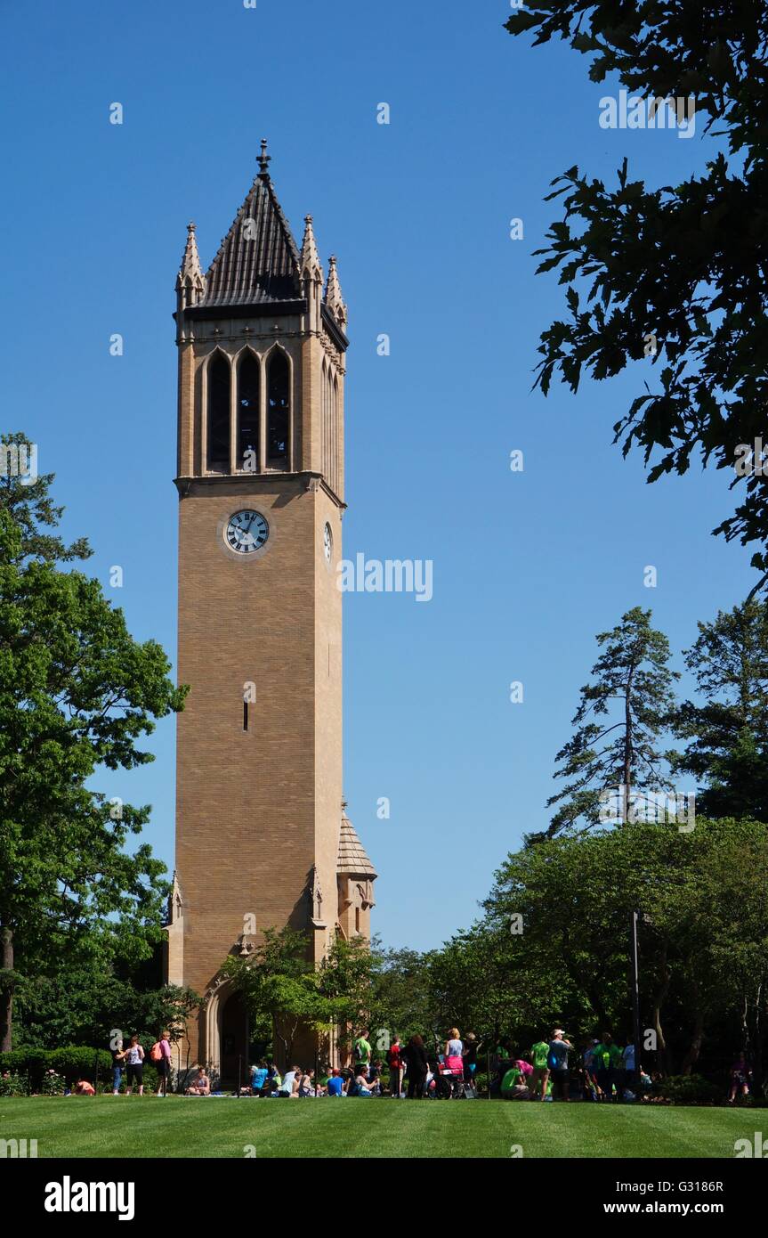 Il Landmark Stanton carillon campanile sul campus della Iowa State University Foto Stock