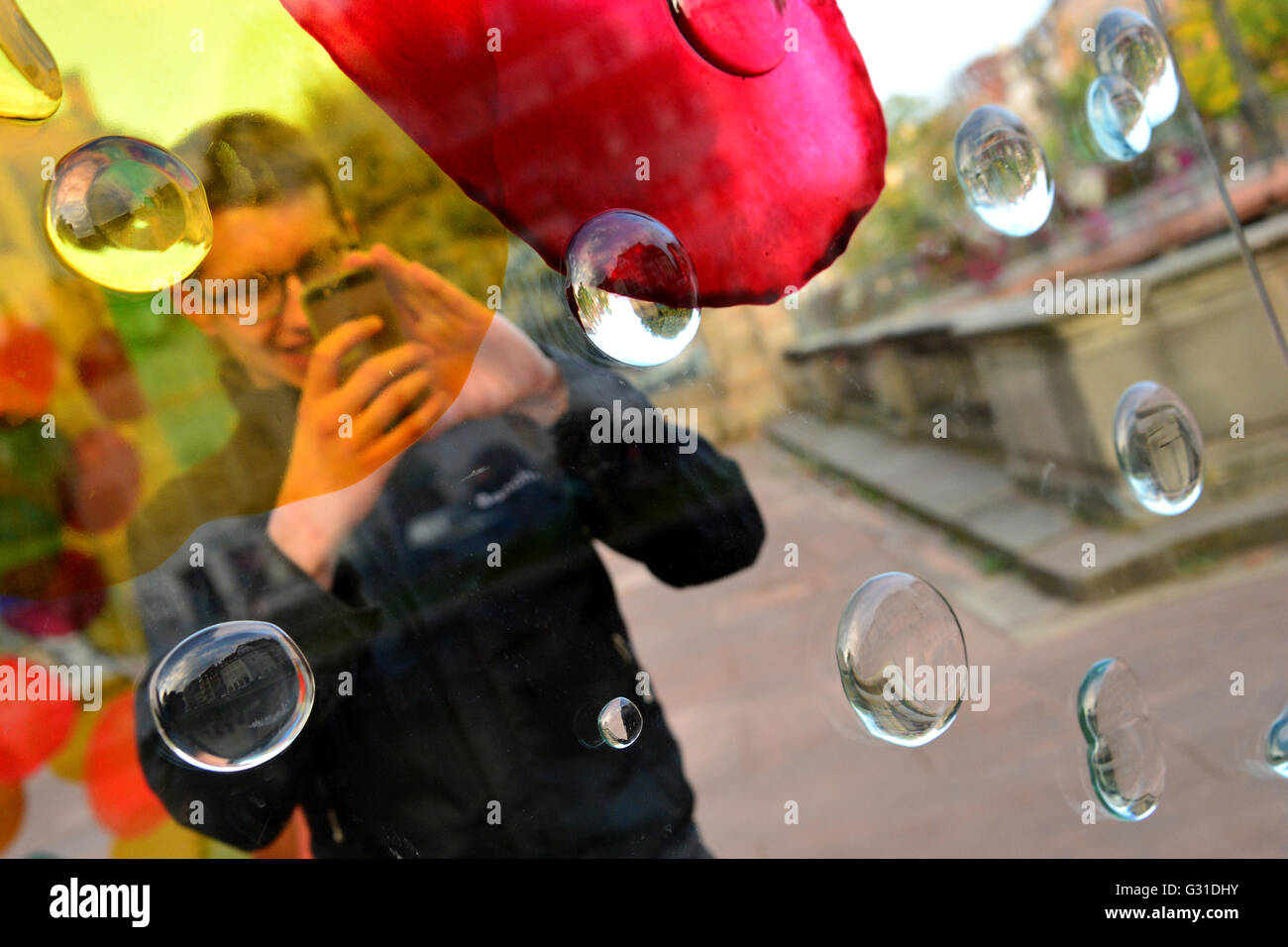 Strasburgo, in Francia, in particolare di una illustrazione di vetro Foto Stock